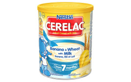 Nestle Cerelac Banana & Wheat Milk (From 7 months)  Tin  400 grams